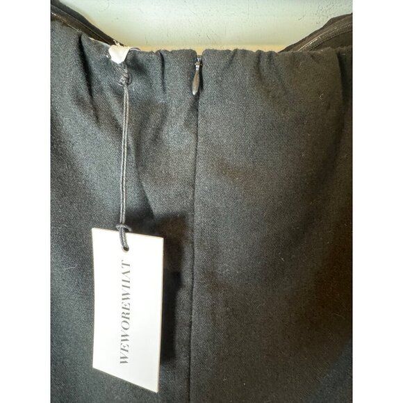 Weworewhat Shirt Women 18 Black Wool Blend Strapless A Line Top NWT Gothic - Picture 6 of 12